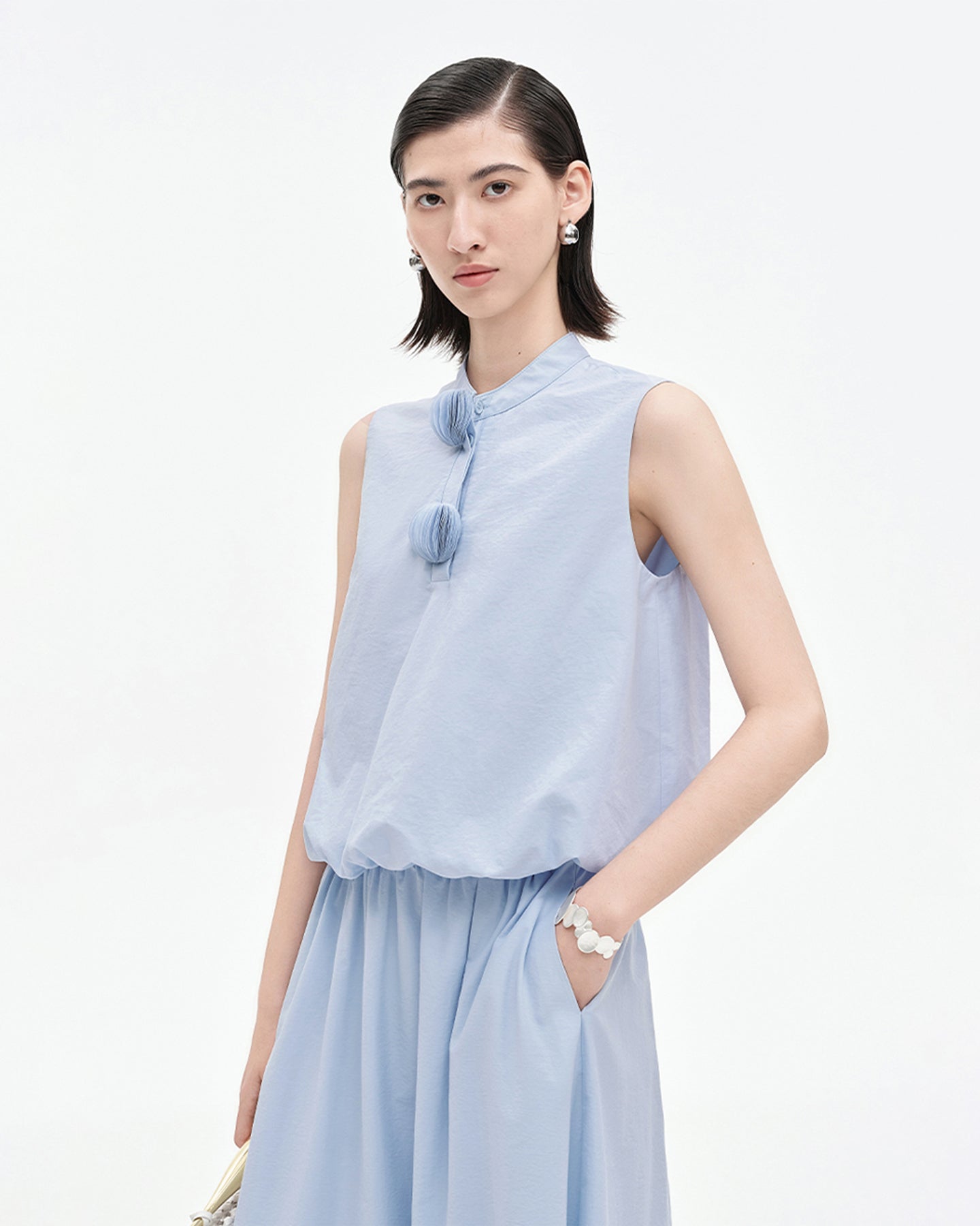 Cotton Blended Casual Top + Skirt Set