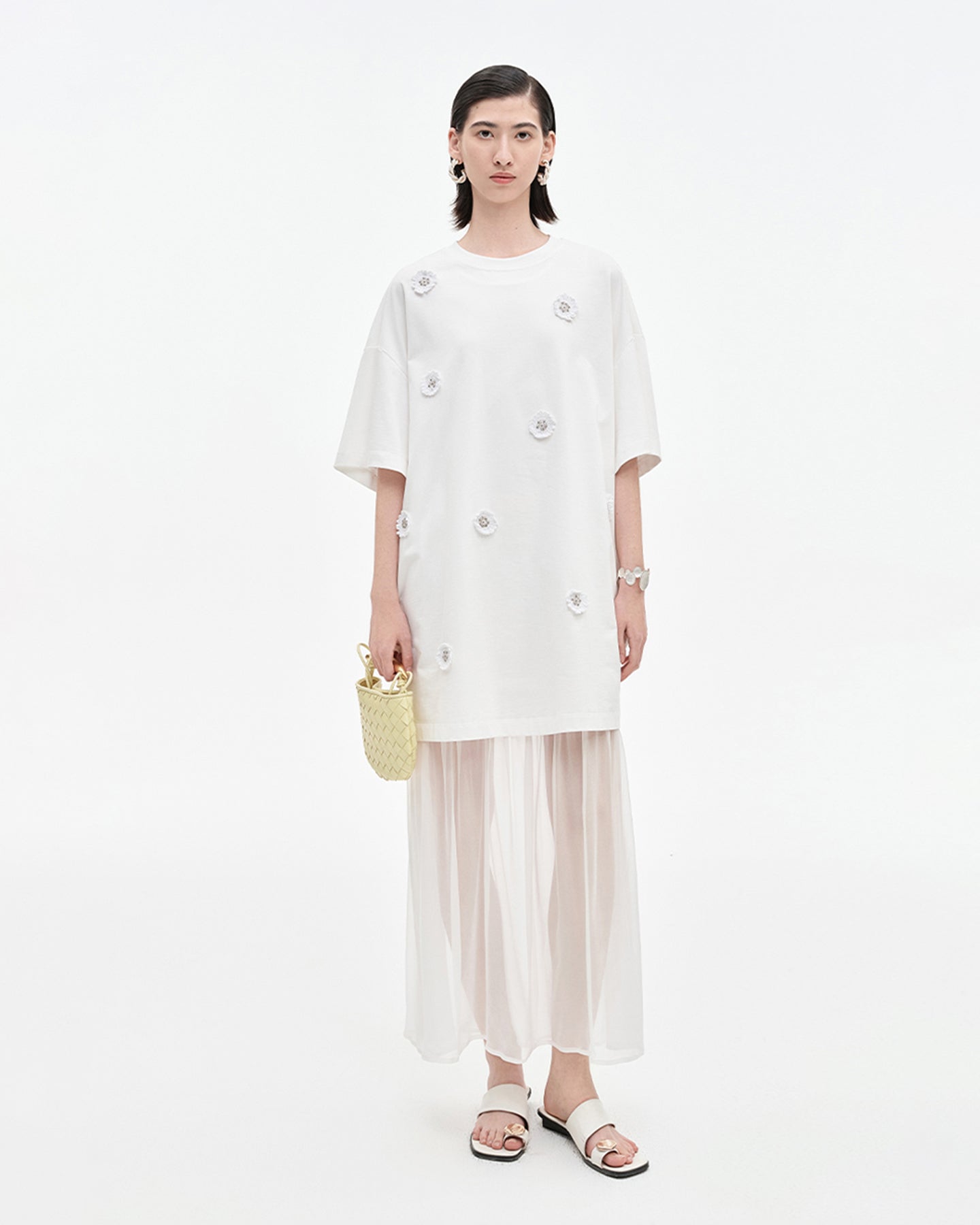 Acetate Blend Woven Patchwork Dress