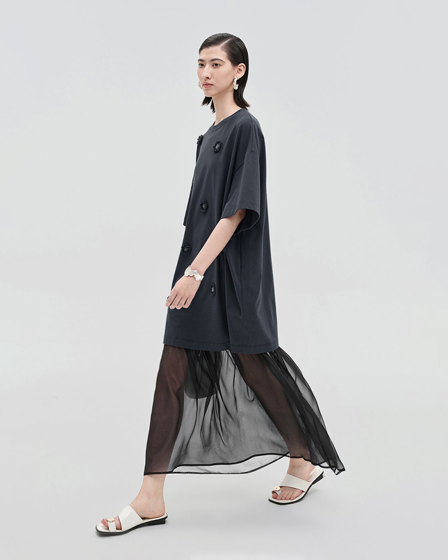 Acetate Blend Woven Patchwork Dress