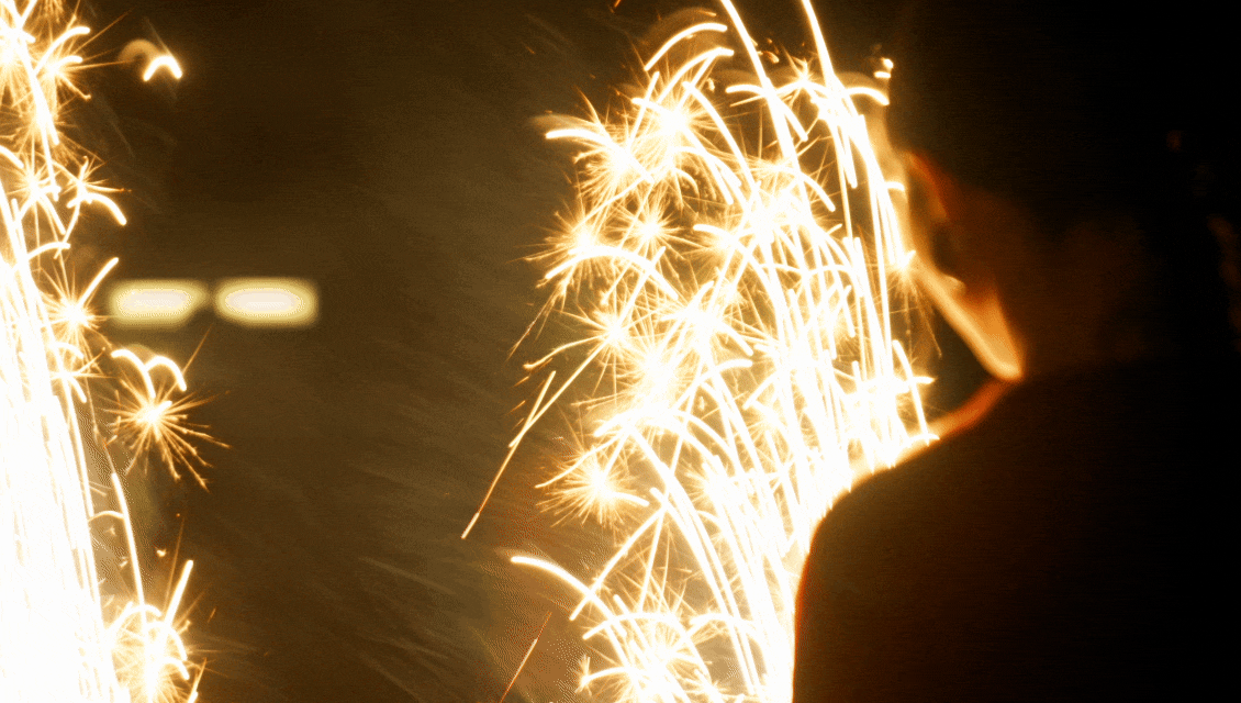 Fireworks bloom