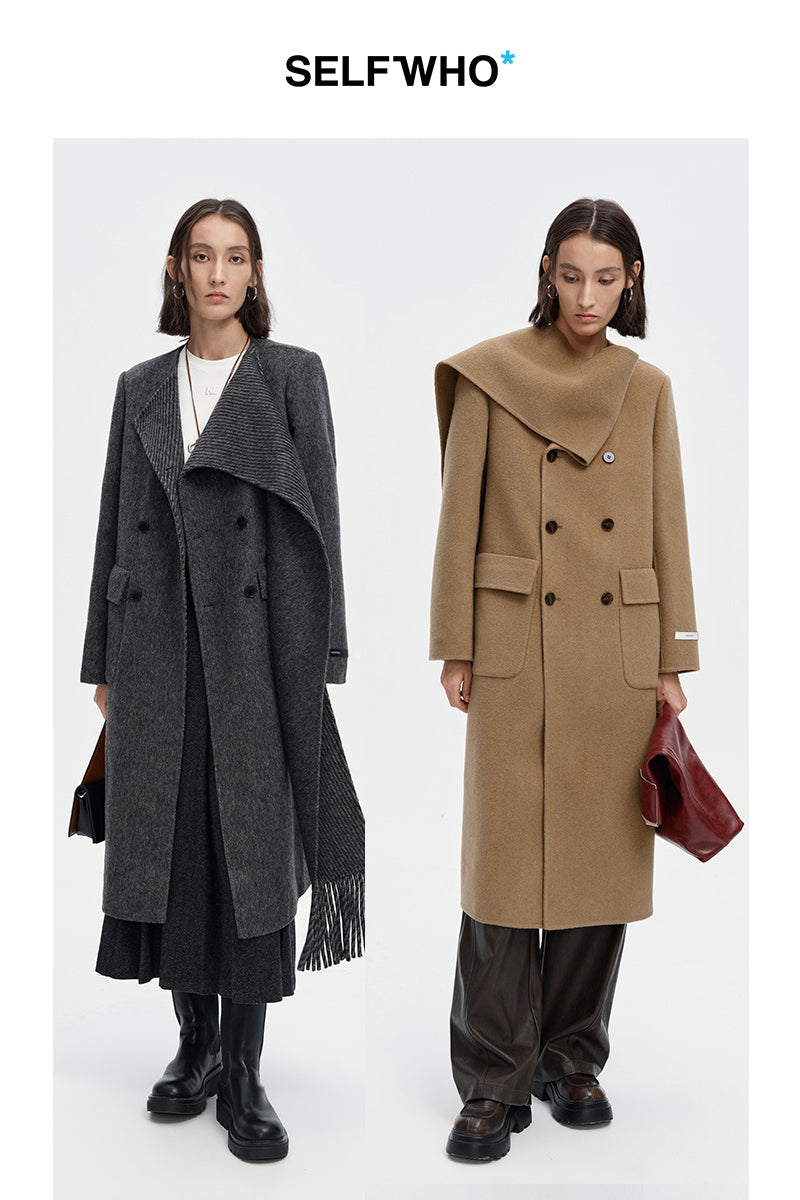 美品 LIDNM FINE WOOL MINIMAL HALF COAT Double-faced wool mid-length coat – SELFWHO