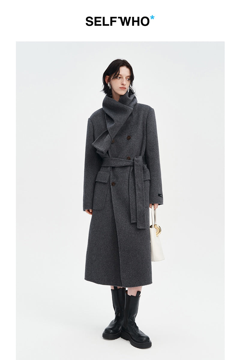 Double-faced wool mid-length coat – SELFWHO