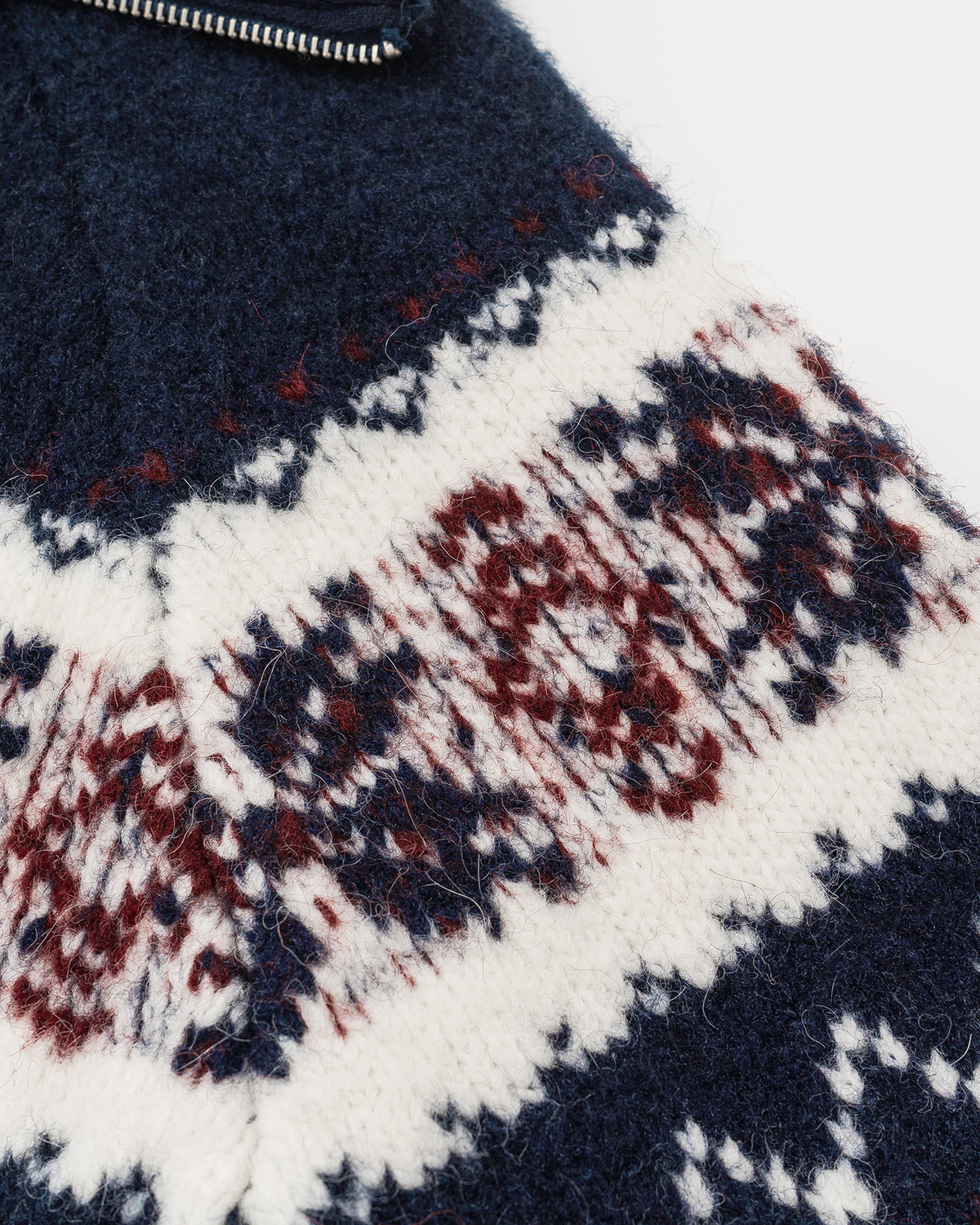 Fair Isle Zip-Up Cardigan – Funnel Neck