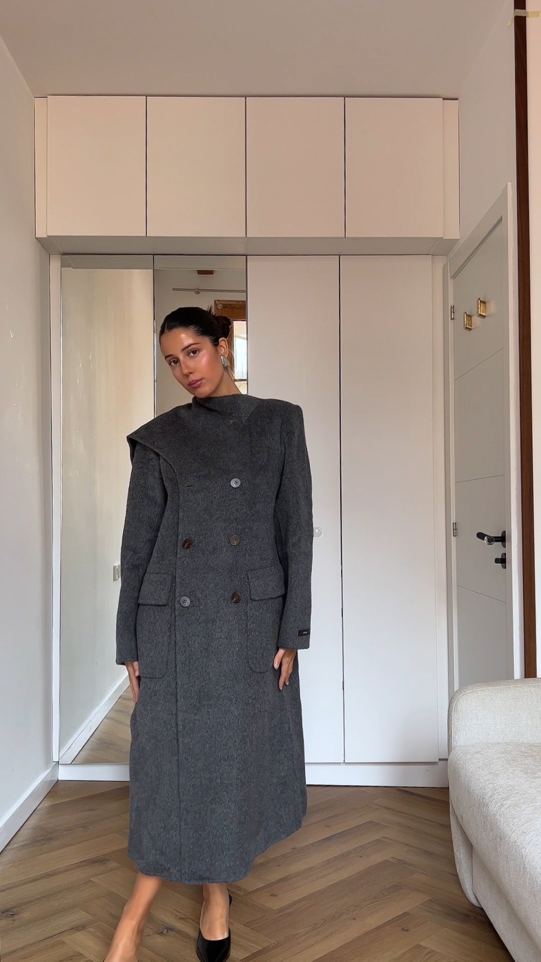 SELFWHO Double-faced Wool Mid-Length Coat