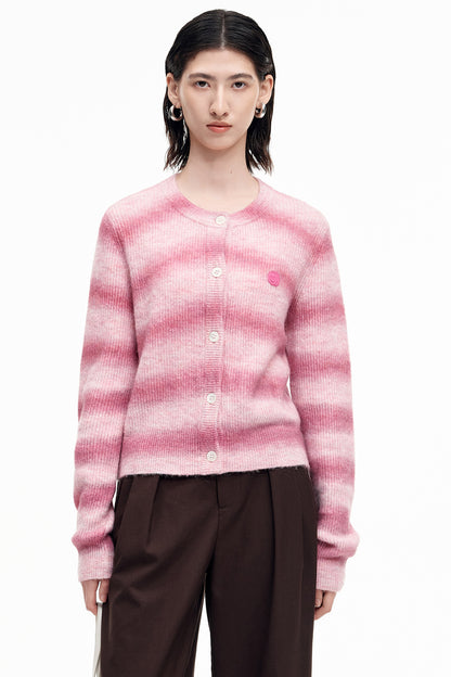SELFWHO Alpaca blend gradient knitted cardigan