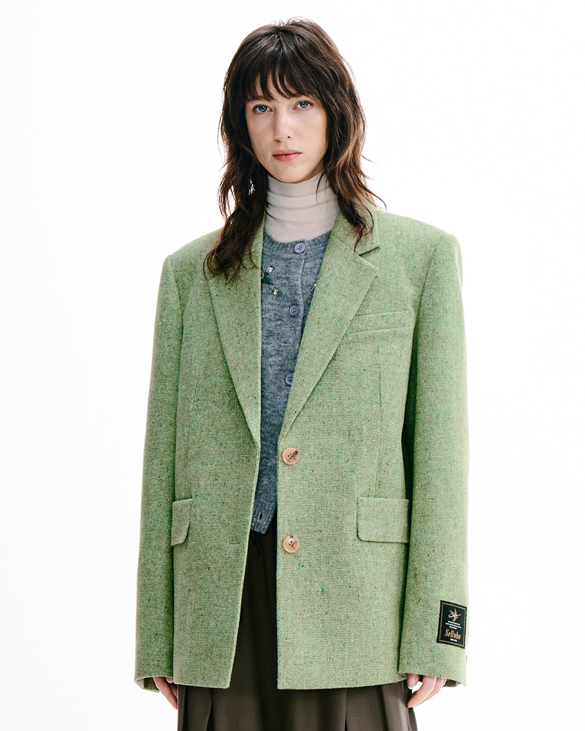 Vintage Relaxed Wool Blend Blazer
