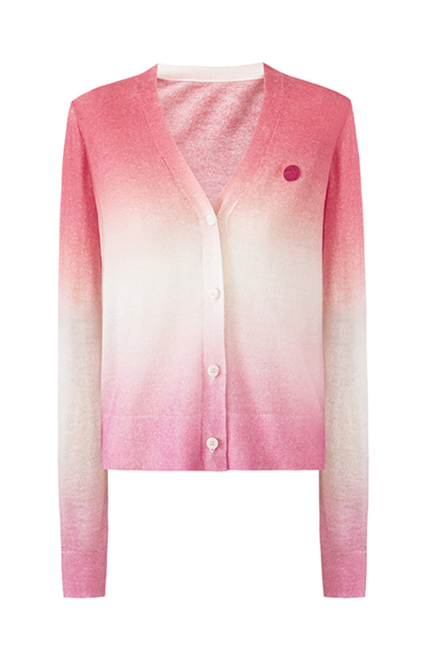 SELFWHO wool mohair gradient contrast sweater