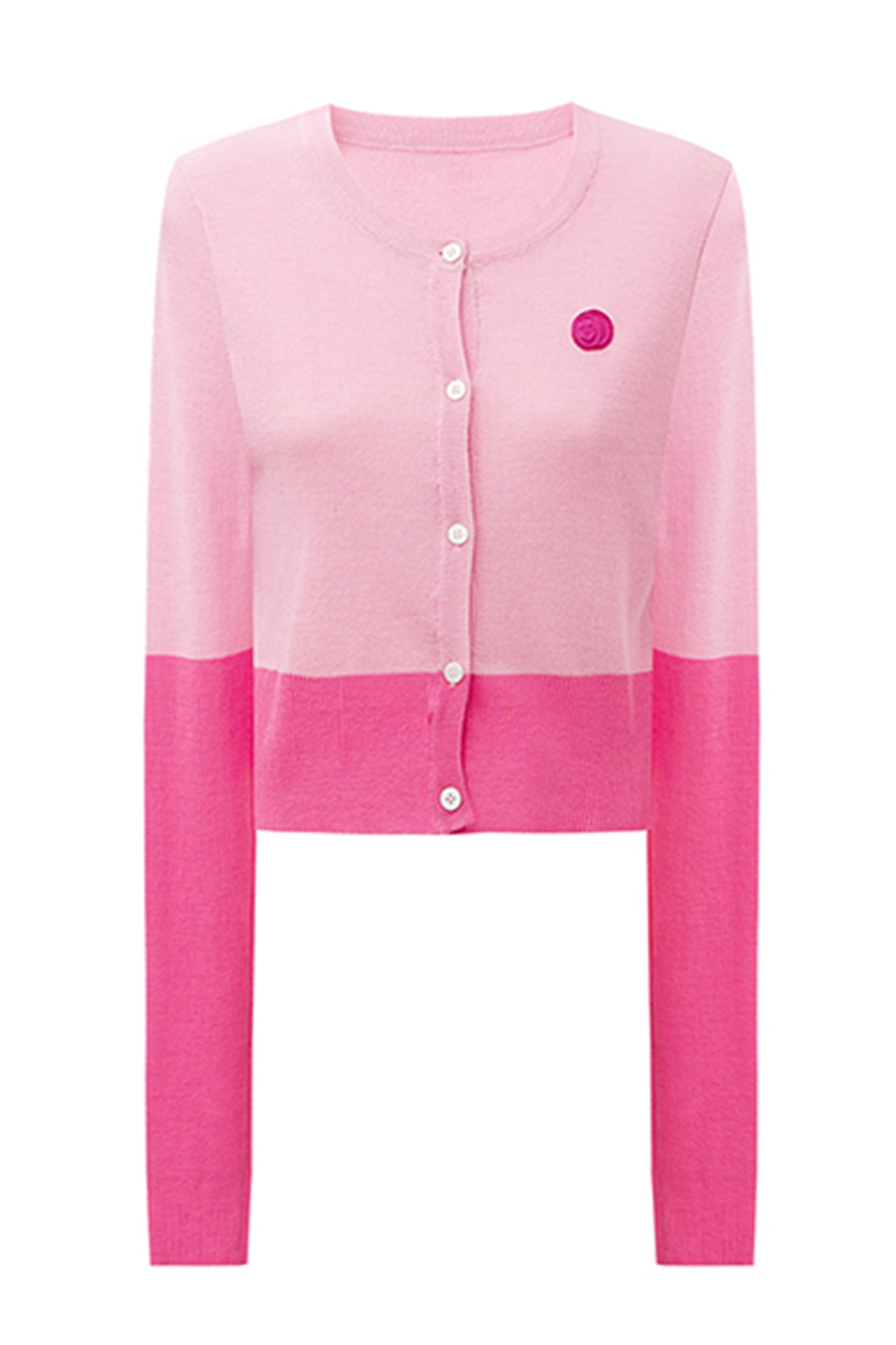 SELFWHO Pink Wool Knit Cardigan Jacket