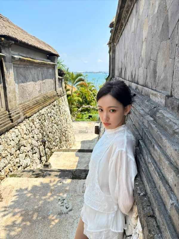 SEFLWHO Handmade Light Luxury Two-Piece Top + Shorts