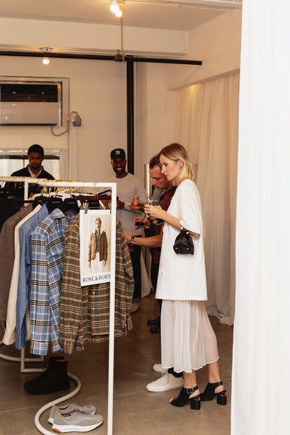 SELFWHO Acetate Blend Woven Patchwork Dress