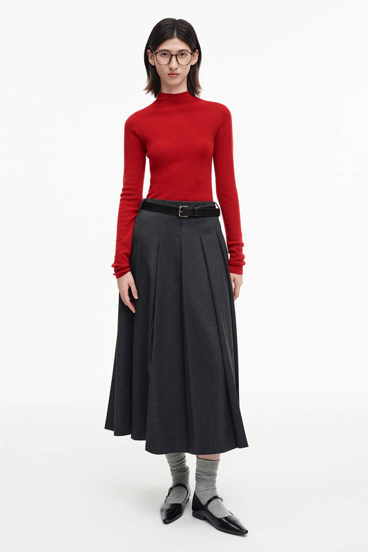 SELFWHO Merino Wool Half Turtleneck Sweater