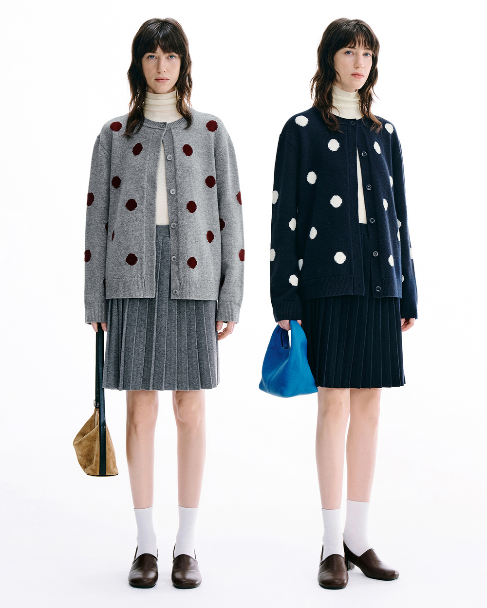 Pleated A-Line Wool Mini Skirt