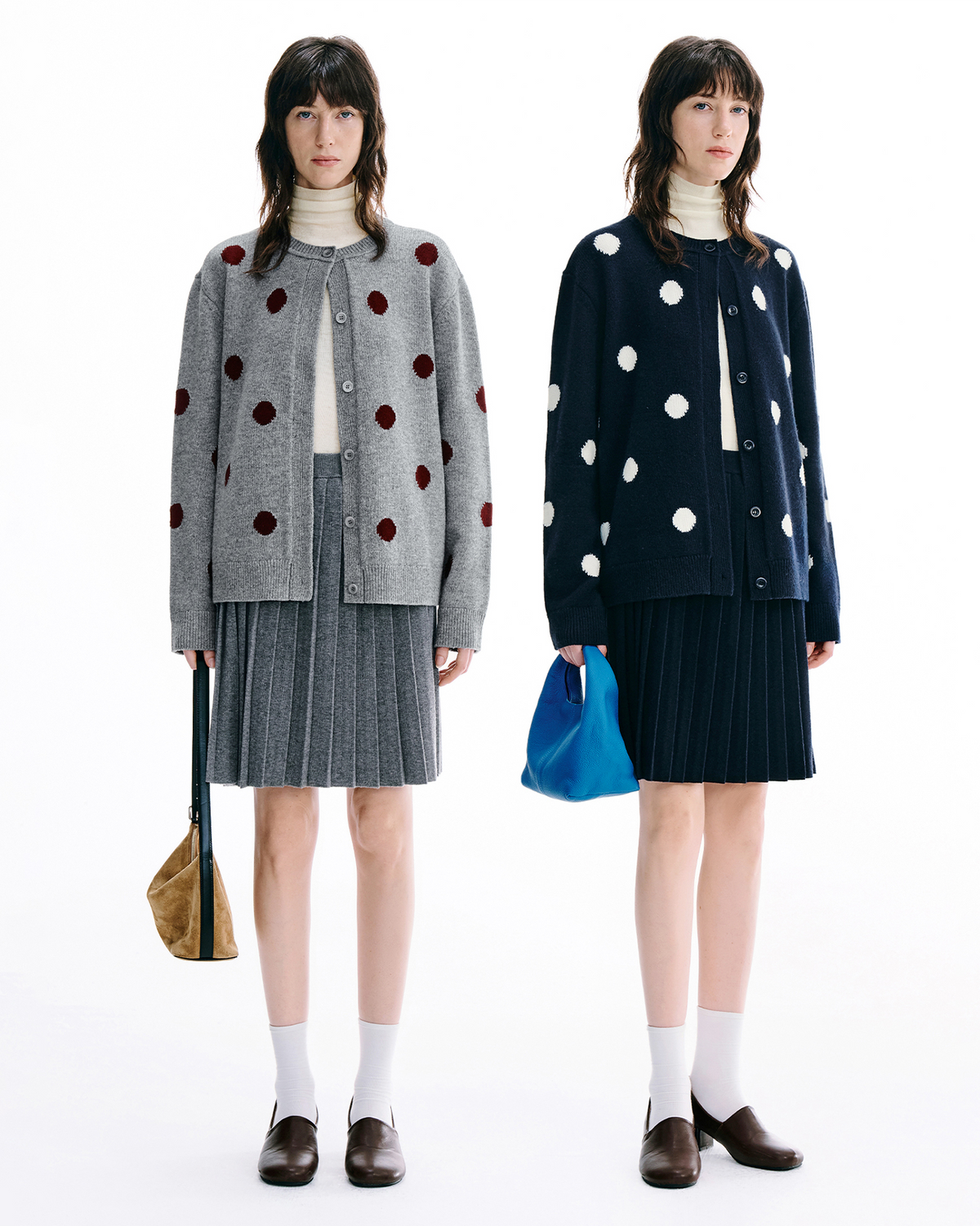 Pleated A-Line Wool Mini Skirt
