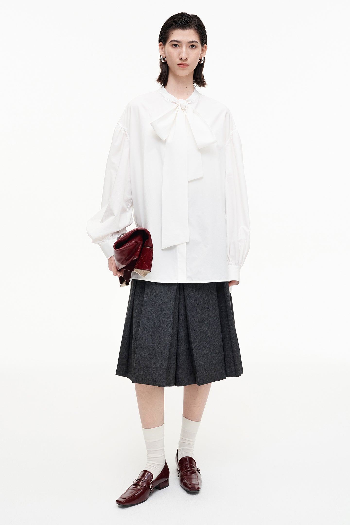 SELFWHO Tencel Cotton Blend French Collar Shirt