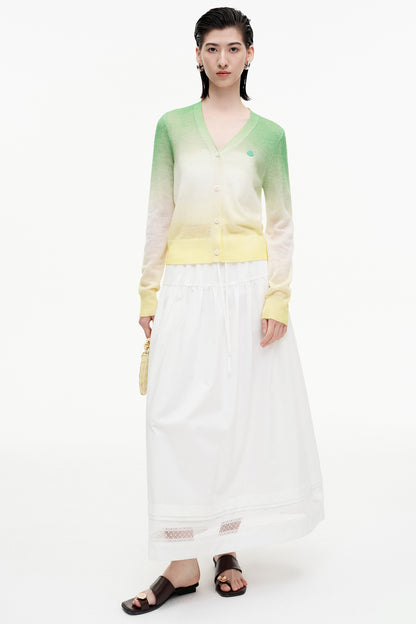 SELFWHO wool mohair gradient contrast sweater
