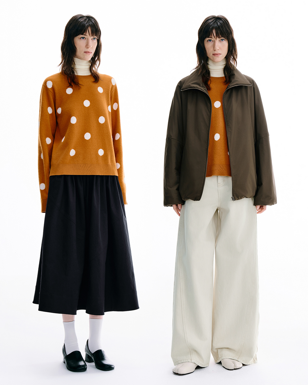 Merino-Blend Polka-Dot Pullover