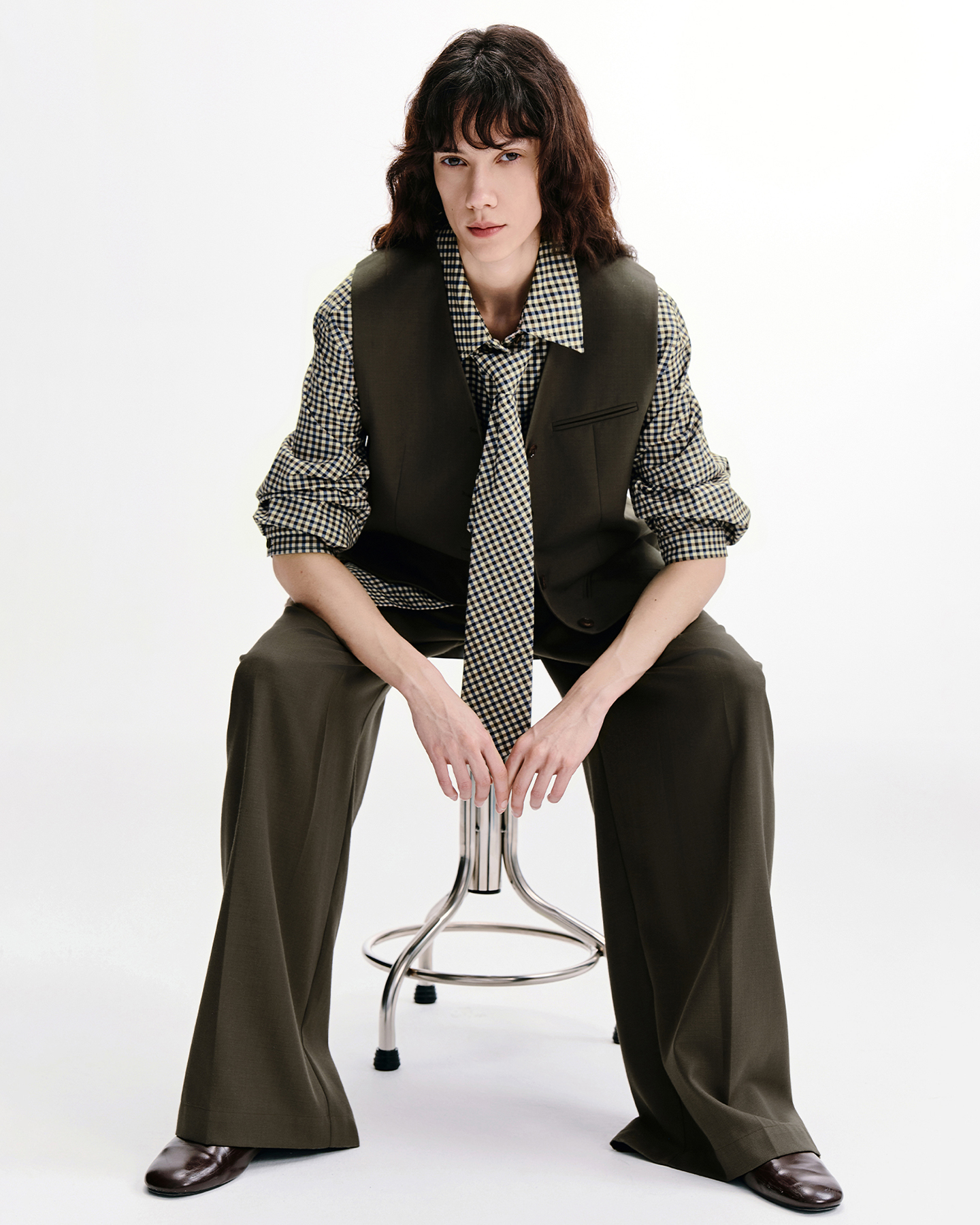 Relaxed Twill Vest – Wool Blend