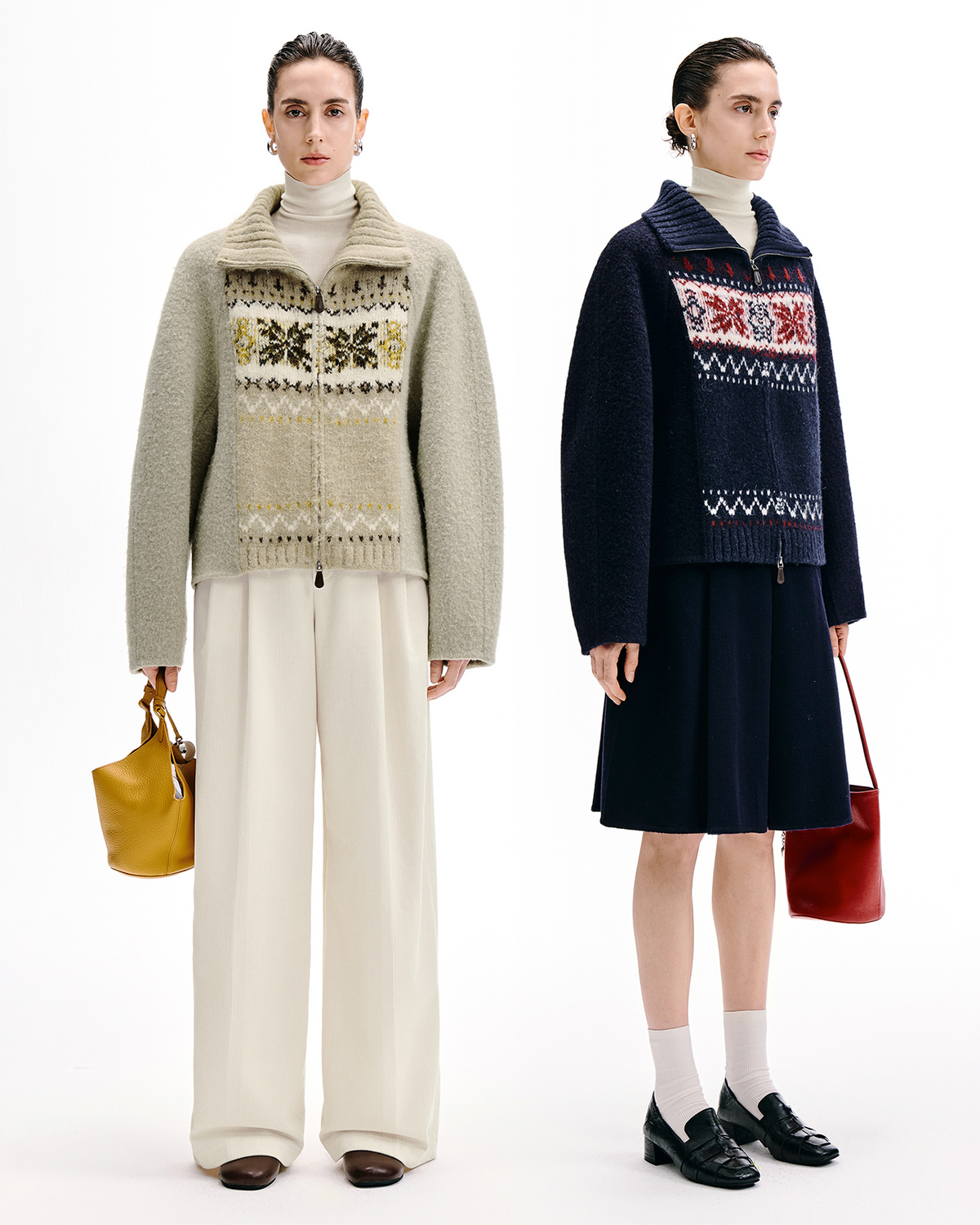 Fair Isle Wool Jacket – Funnel Neck