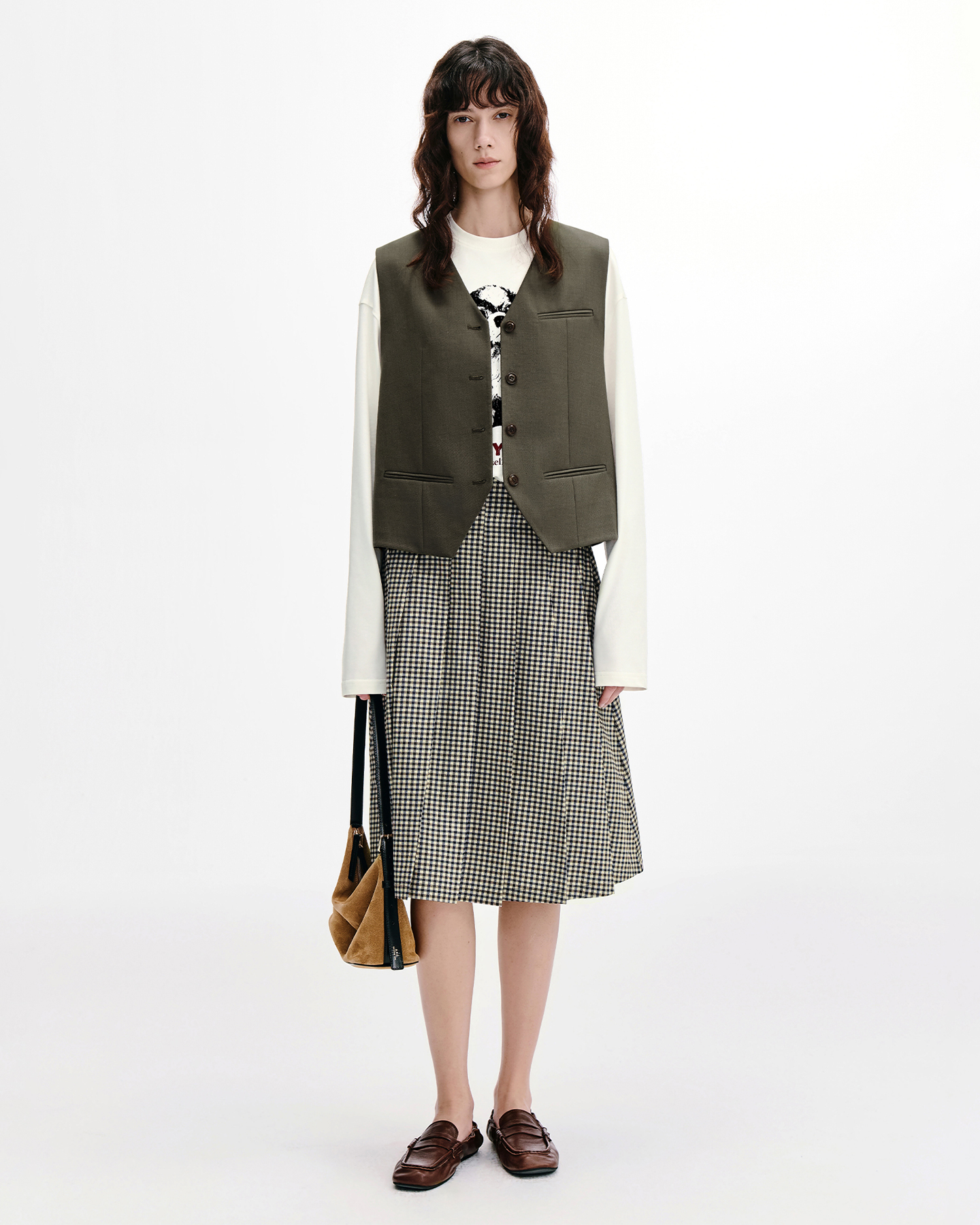 Relaxed Twill Vest – Wool Blend