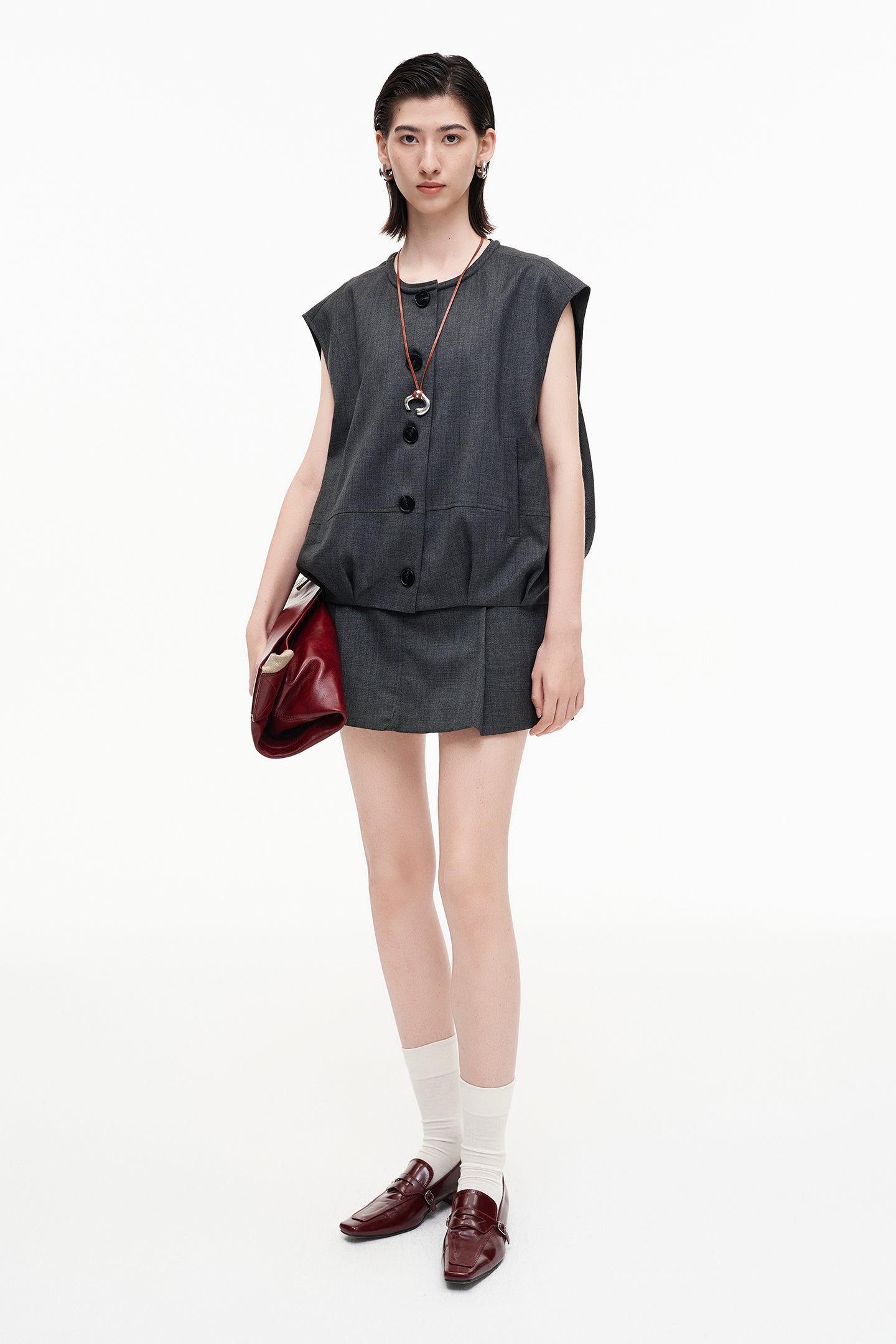 Classic High-Intelligence Jacket, Five-Point Skirt Suit