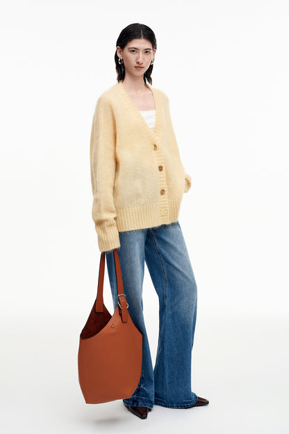 SELFWHO Mohair And Wool Blend V-neck Knitted Cardigan