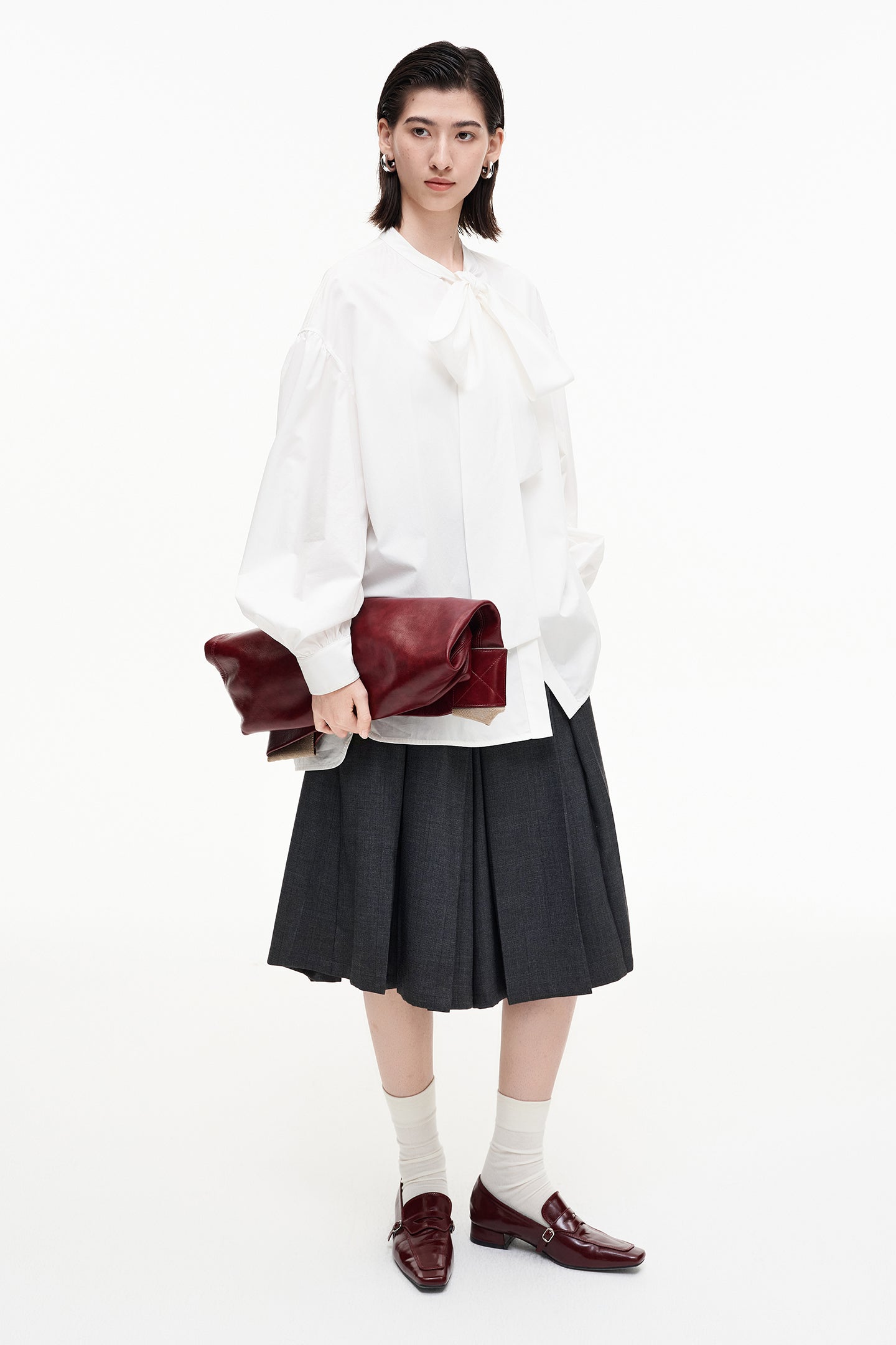 SELFWHO Tencel Cotton Blend French Collar Shirt