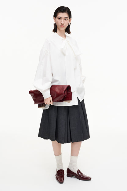 SELFWHO Tencel Cotton Blend French Collar Shirt
