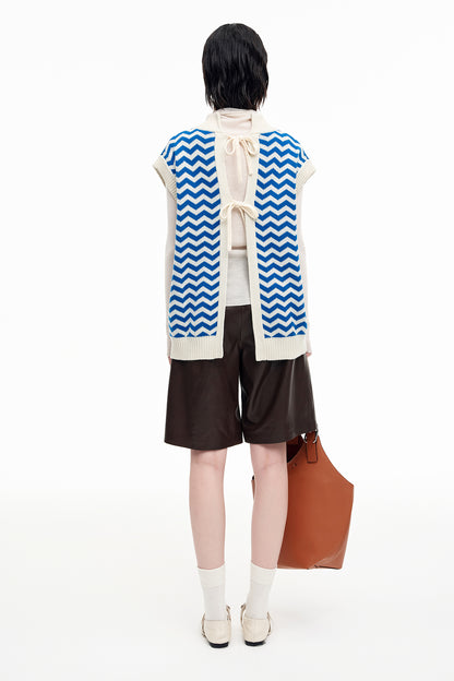 SELFWHO Wool And Cashmere Blend Contrasting Wool Vest