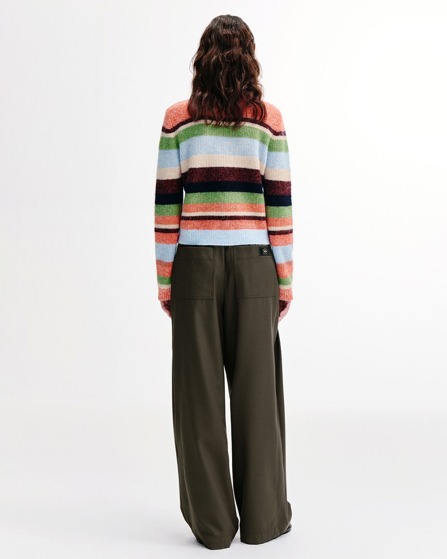 Rainbow-Stripe Cardigan – Wool-Mohair Blend