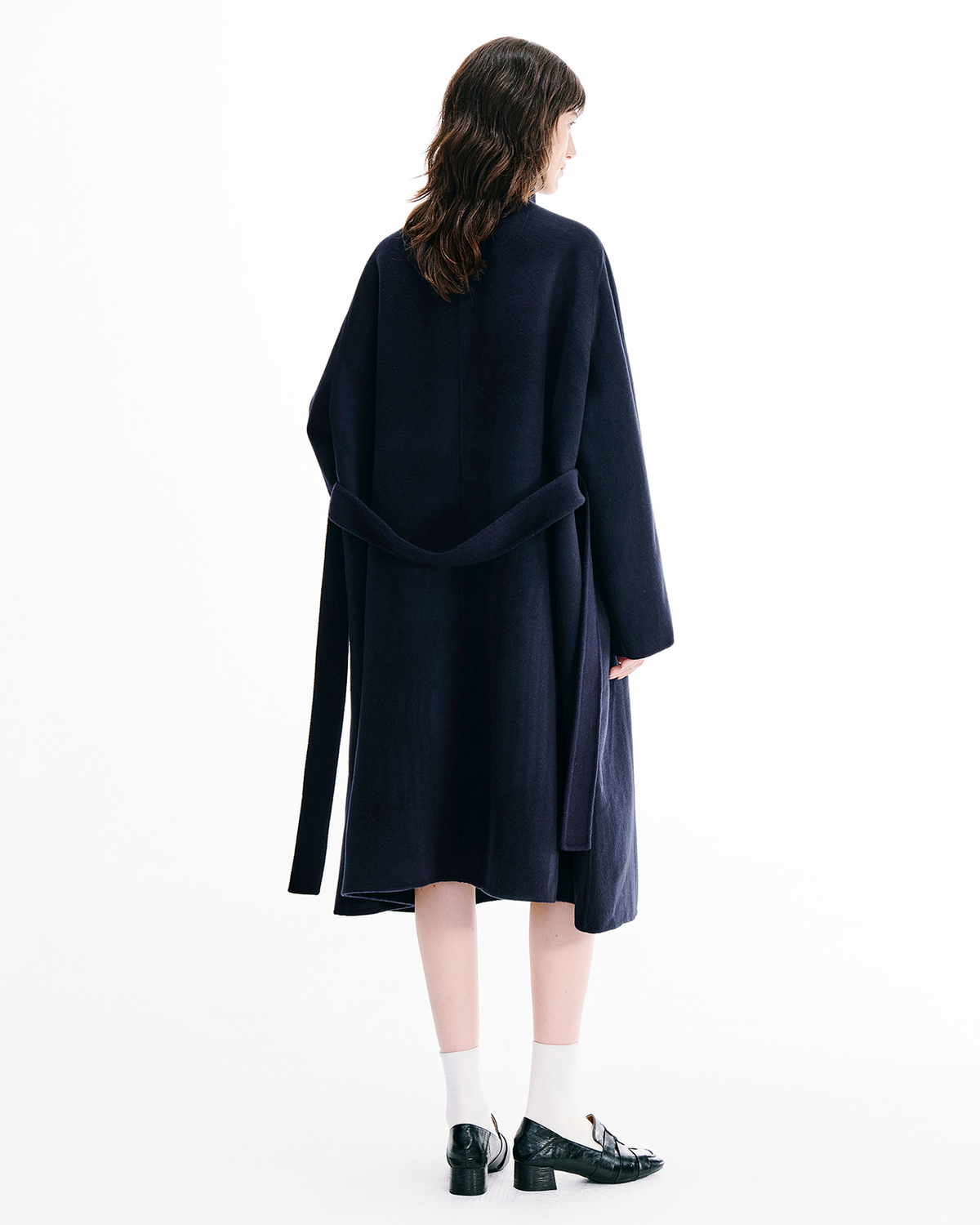 Stand Collar Double Face Wool & Cashmere Coat