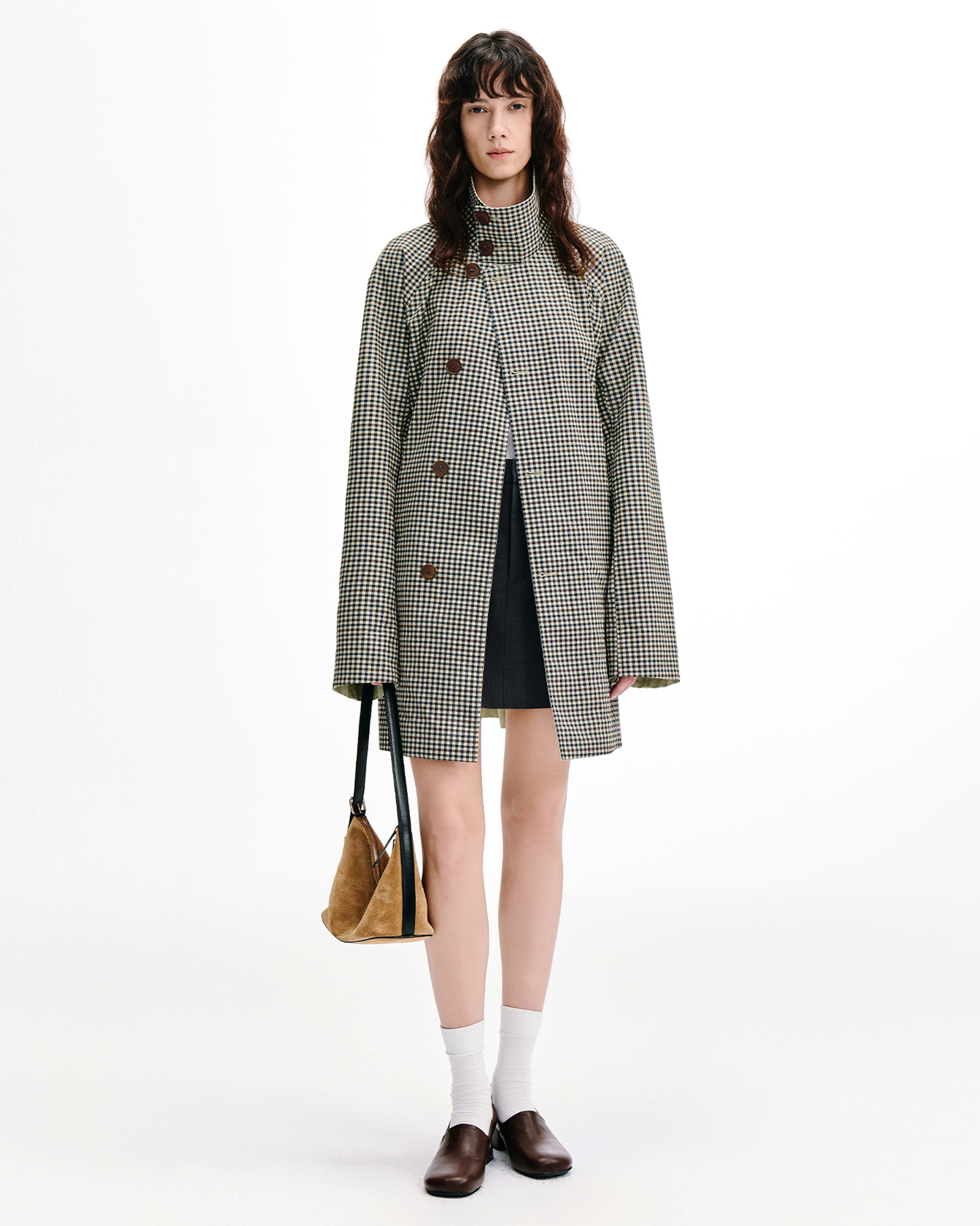 Reversible Check Trench Coat