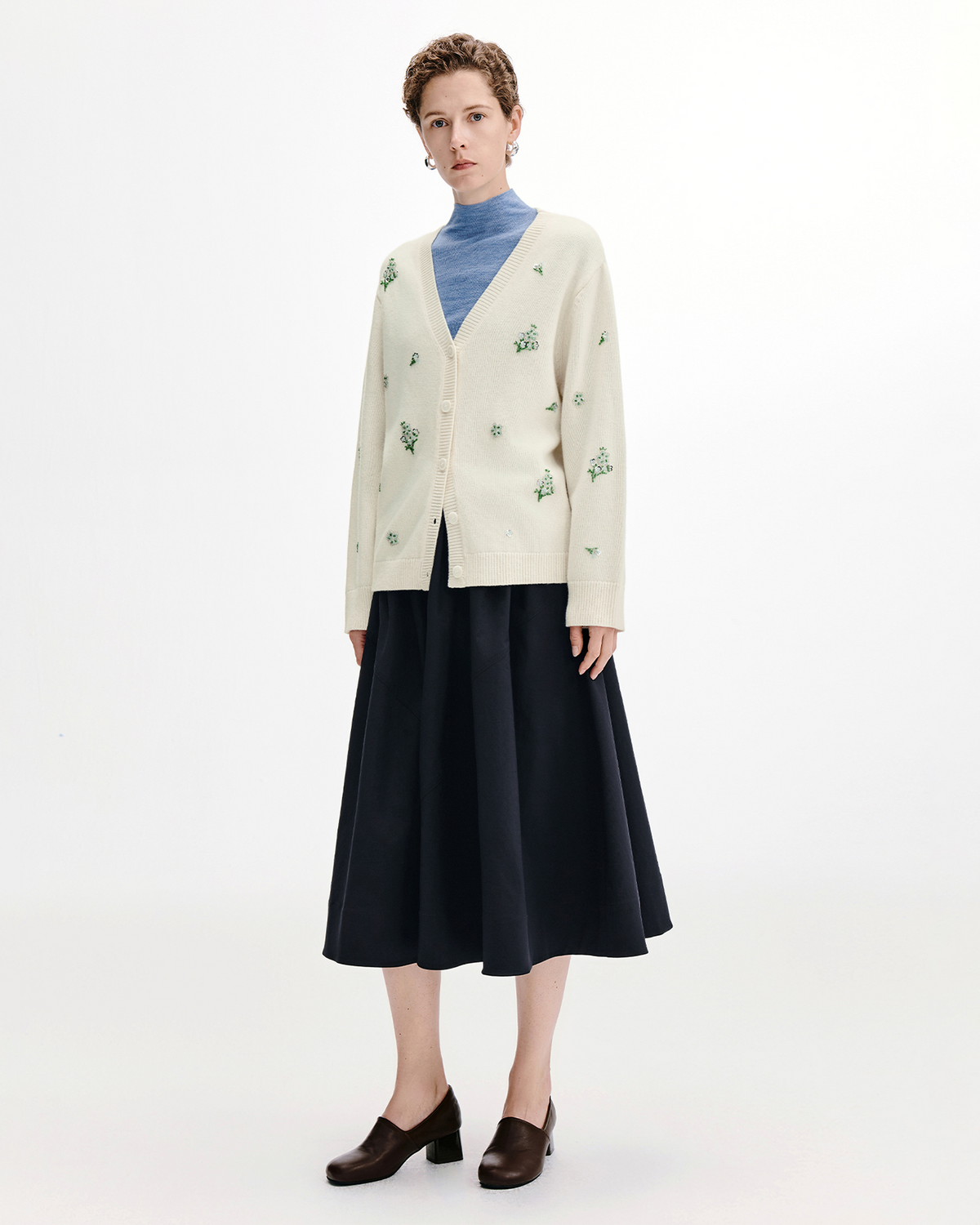 Cargo Flared A-Line Silhouette Midi Skirt