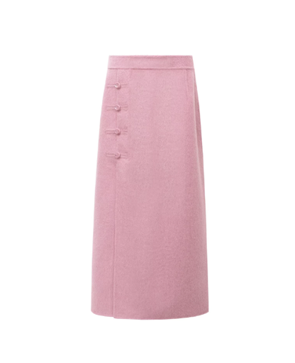 New Chinese-style light pink half-length skirt