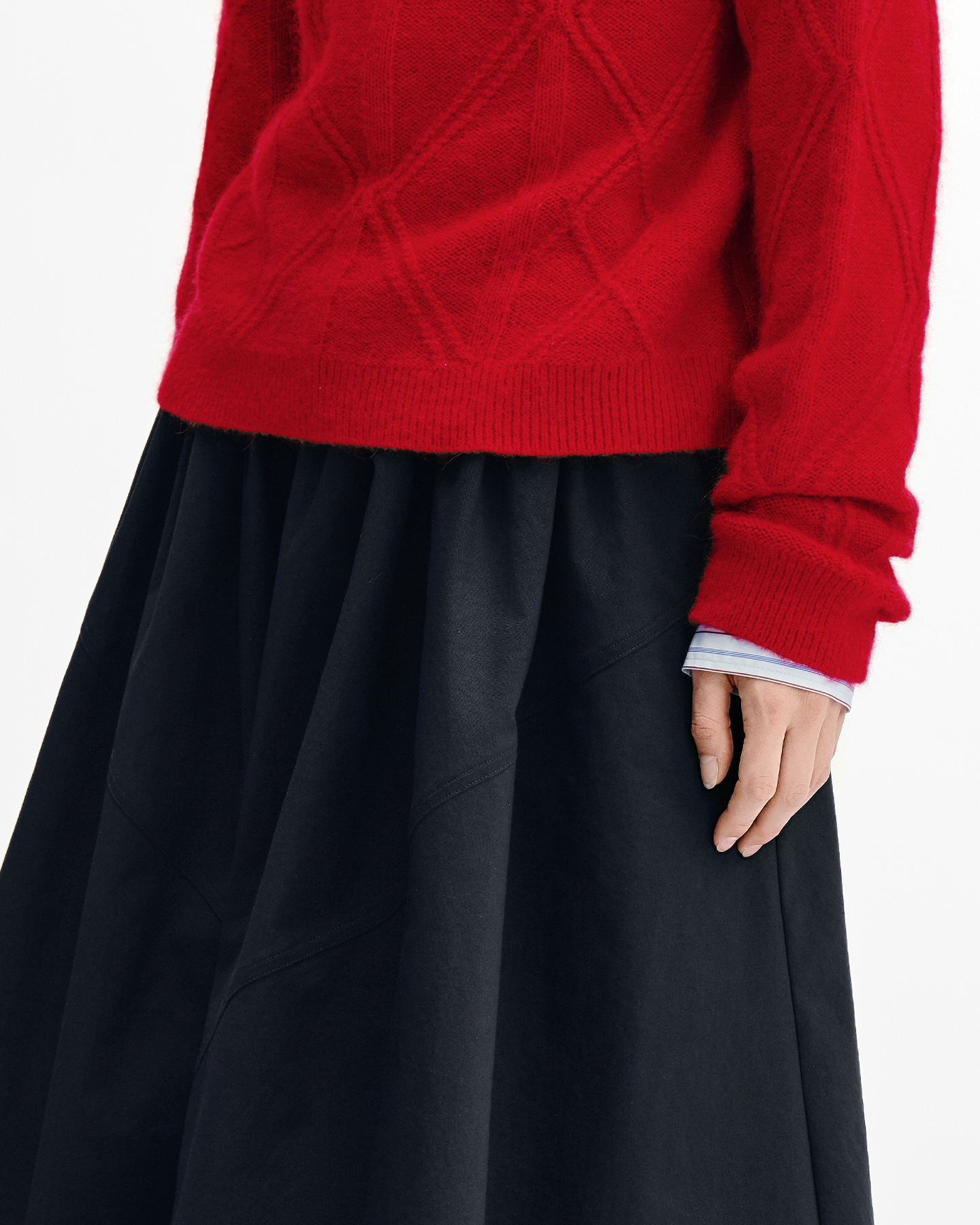 Cargo Flared A-Line Silhouette Midi Skirt