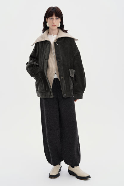SELFWHO Bahn Style Down-Feel White Duck Down Baseball Down Jacket