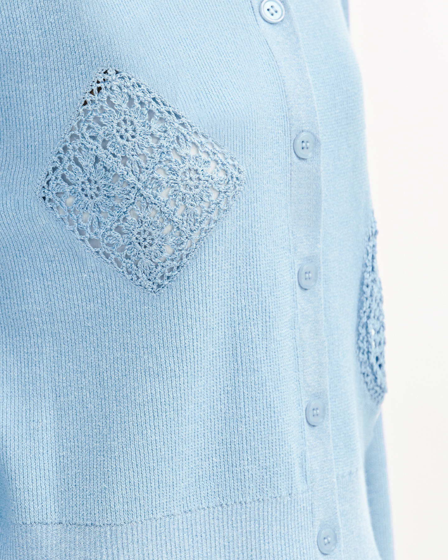 Crochet Lattice Floral Cardigan Set – Linen-Blend
