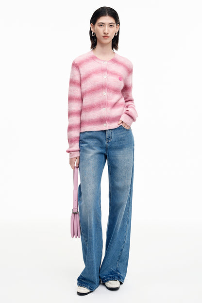 SELFWHO Alpaca blend gradient knitted cardigan