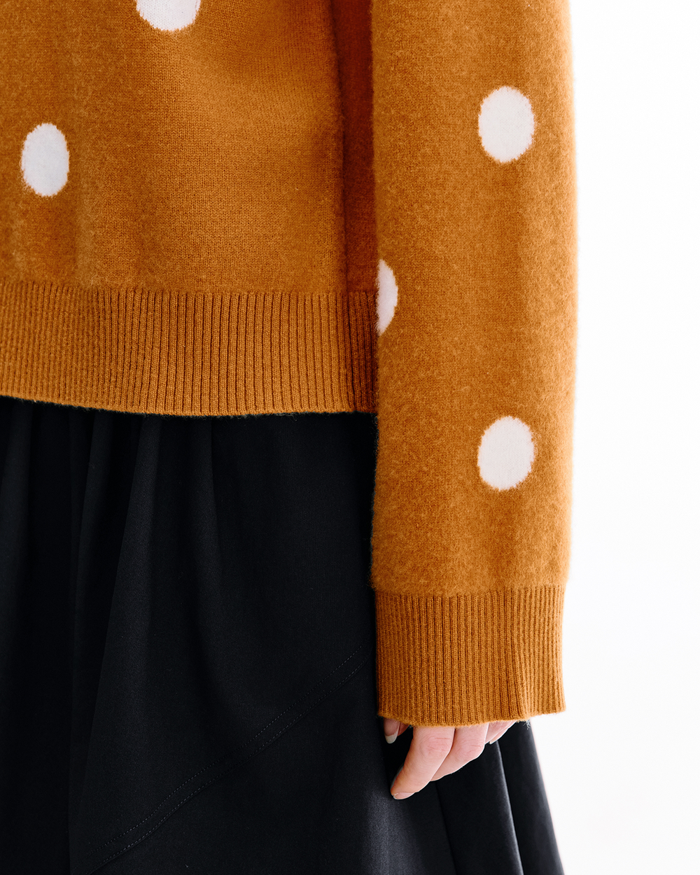 Merino-Blend Polka-Dot Pullover