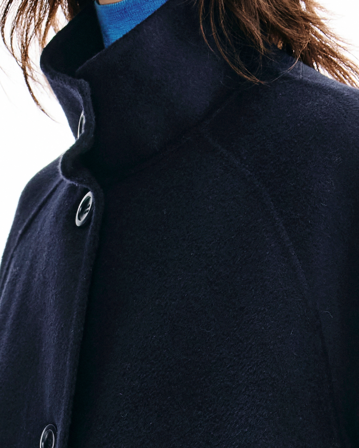 Stand Collar Double Face Wool & Cashmere Coat