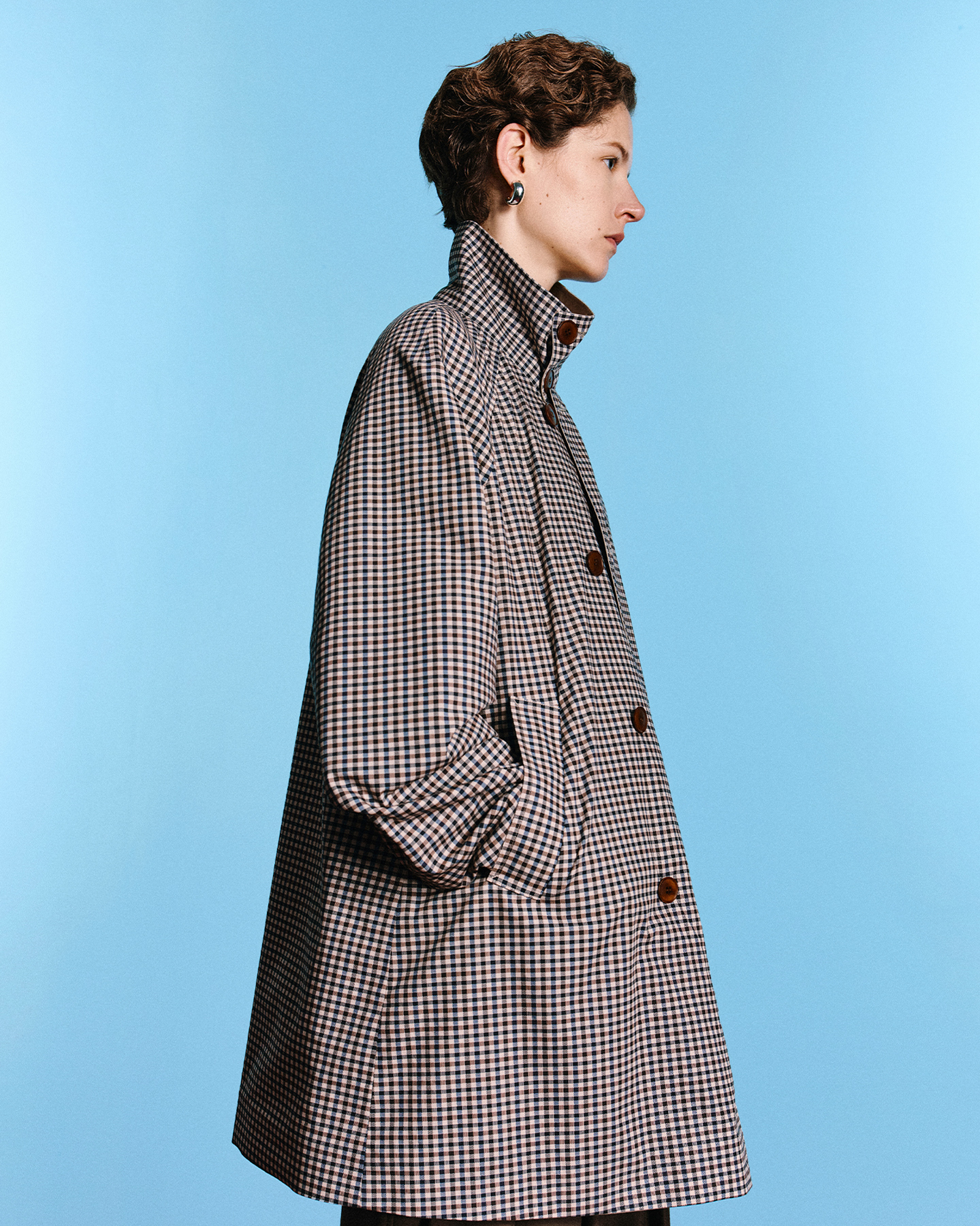 Reversible Check Trench Coat