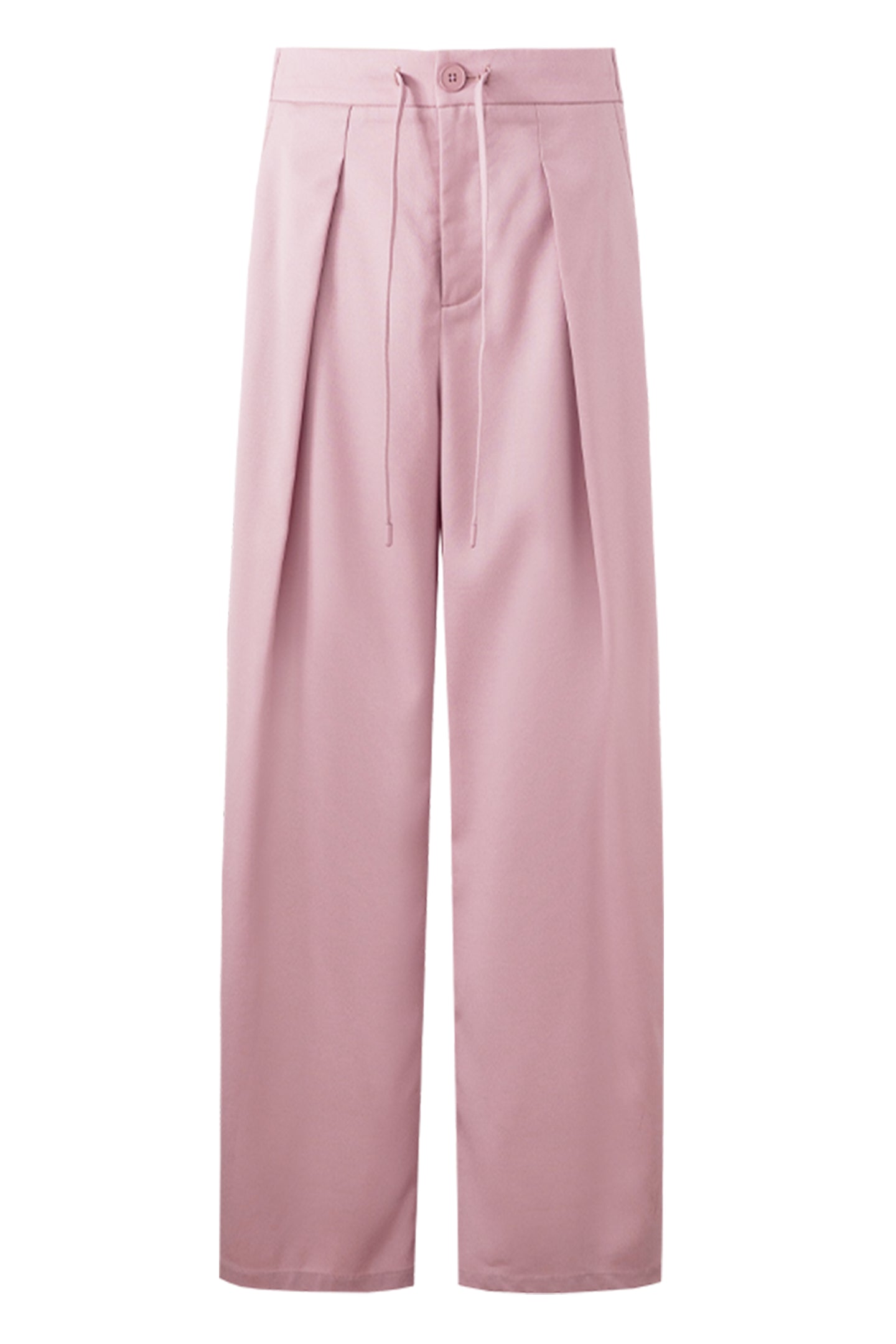 SELFWHO wool blend pleated drawstring elastic scimitar pants