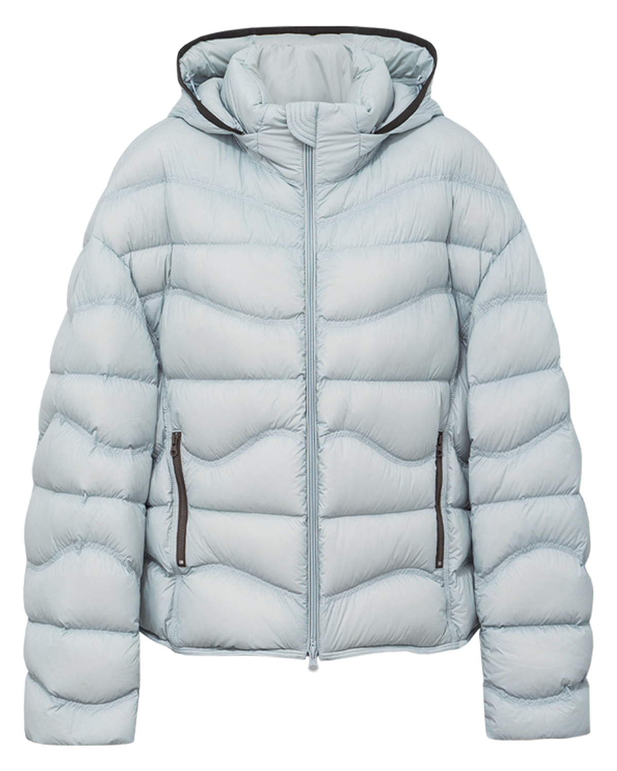 Wave-Quilted Down Jacket – Detachable Hood
