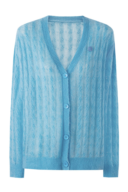 SELFWHO cashmere blended hollow twisted sweater