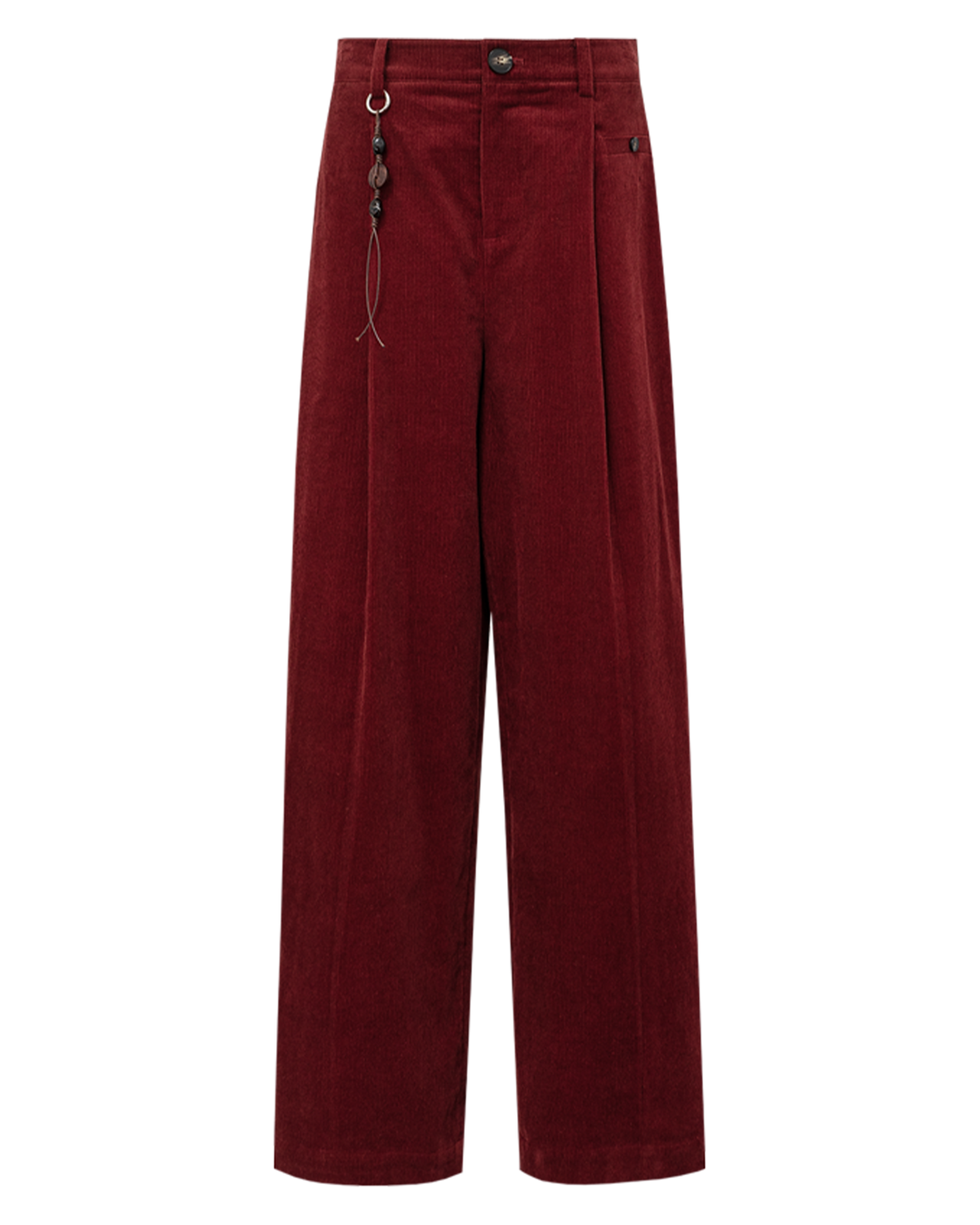 Tassel-Detail Corduroy Trousers – Cropped Straight
