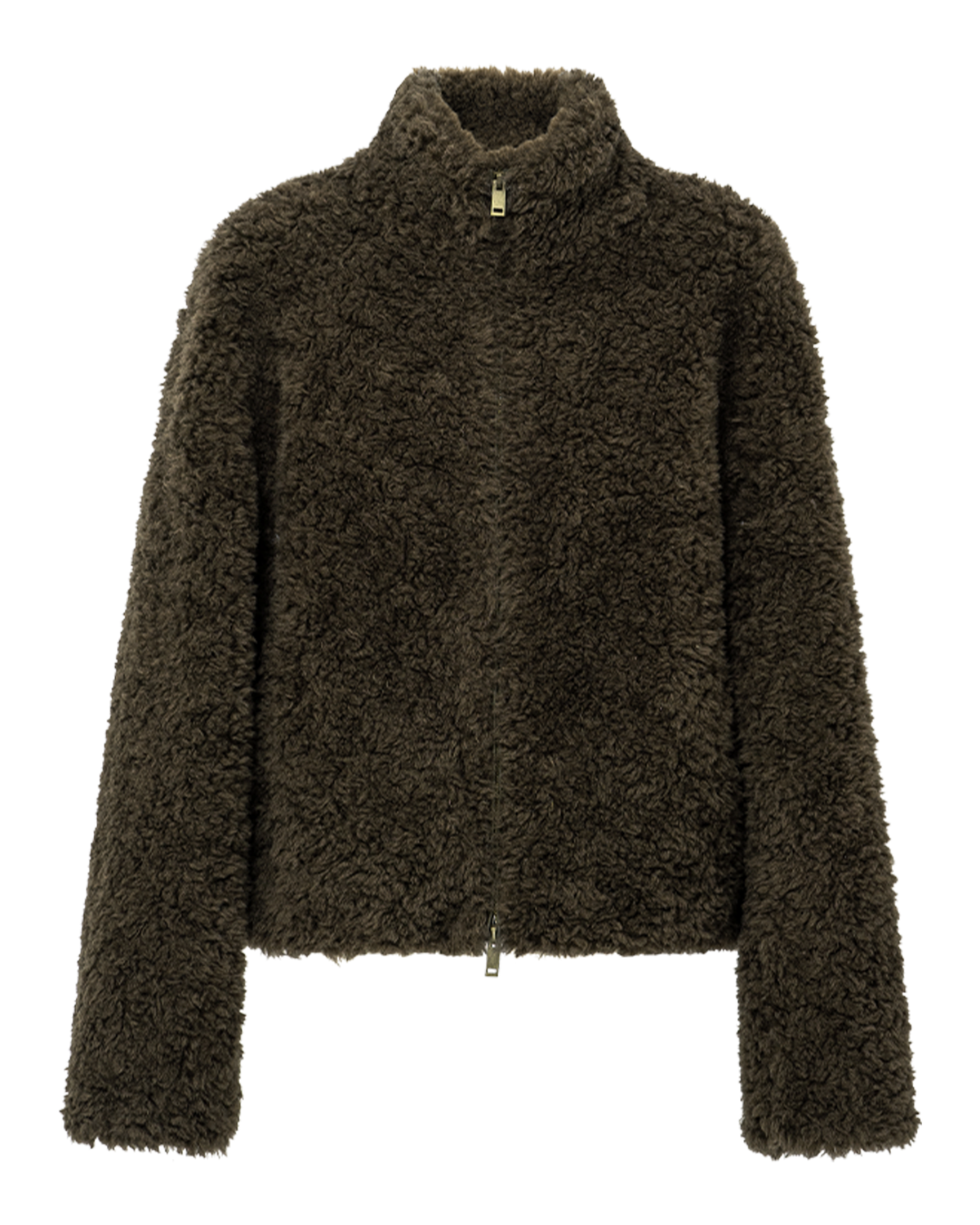 Cocoon Turtleneck Zip Coat– Wool Blend