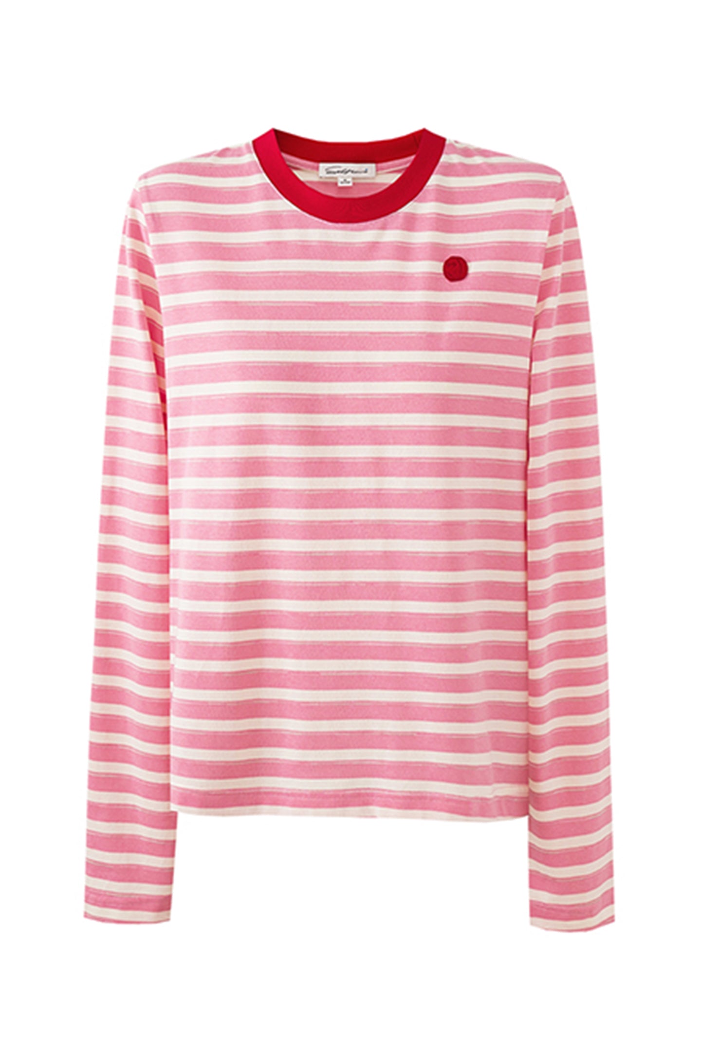 Blended contrast striped long-sleeved T-shirt