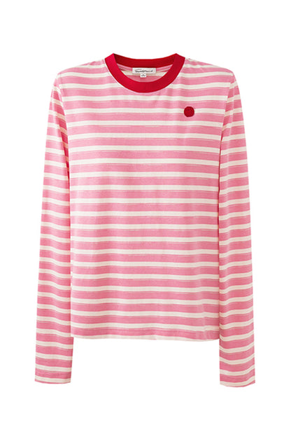 SELFWHO blended contrast striped long-sleeved T-shirt