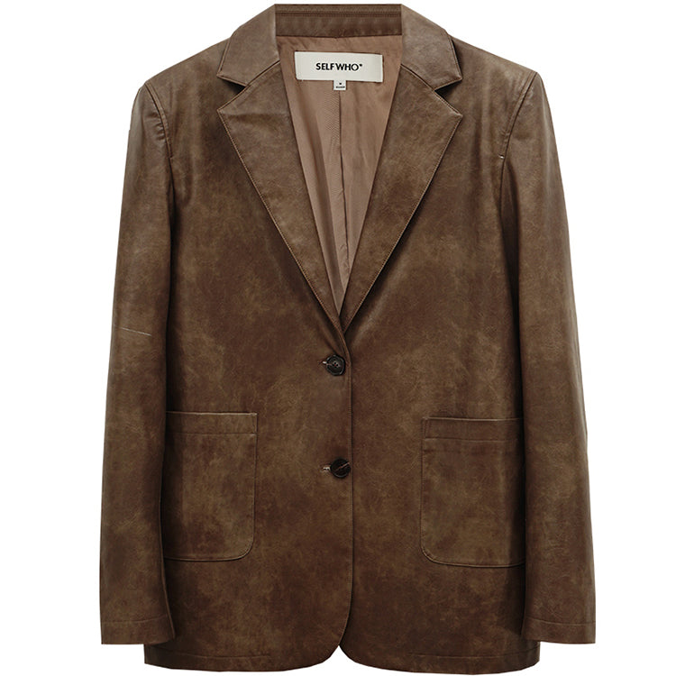 Brown American Retro Leather Jacket