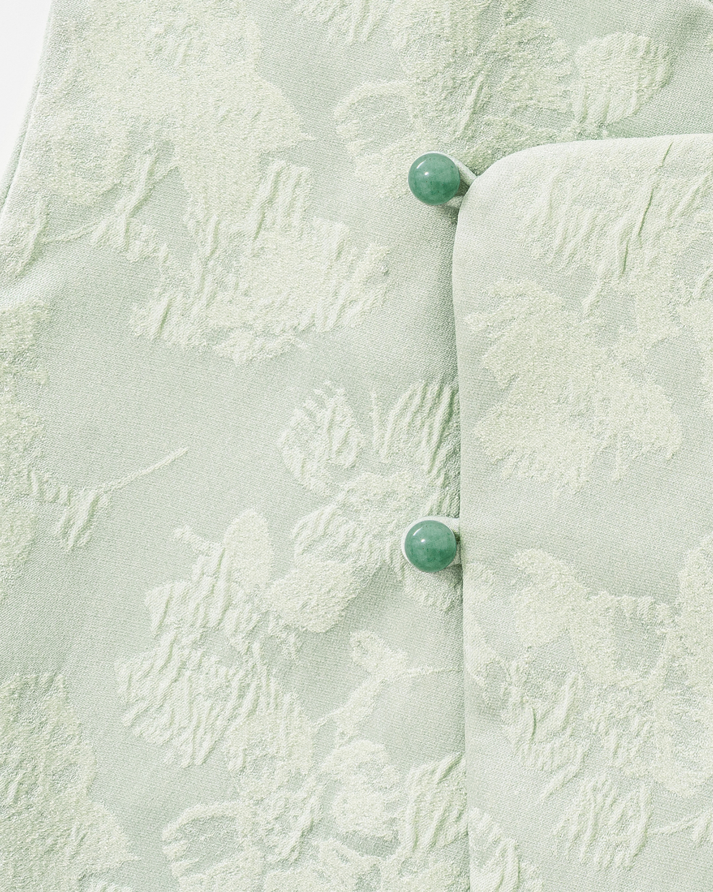 Sculpted Jacquard Mandarin Vest & Skirt Set-Silk-Blend