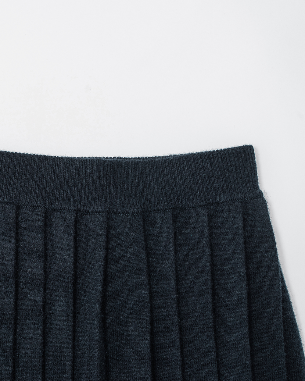 Pleated A-Line Wool Mini Skirt